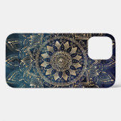 Coques Case-Mate iPhone Elégant Mandala Gold Blue Galaxy (Verso (horizontal))