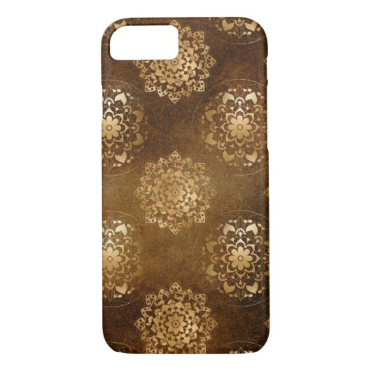Coques Case-Mate iPhone Elégant Mandala indien d'or et d'huile noire (Dos)