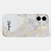 Coques Case-Mate iPhone Élégant Marbre Blanc Or Moderne Unique (Verso (horizontal))