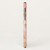 Coques Case-Mate iPhone Elégant marbre de corail Monogramme Parties scinti (Dos/Gauche)