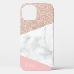 Case-Mate iPhone Case Elégant marbre de parties scintillant en or rose g