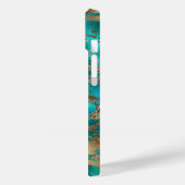 Coques Case-Mate iPhone Élégant marbre en pierre de taille Turquoise (Verso / Gauche)
