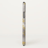 Coques Case-Mate iPhone Élégant marbre gris Monogramme Parties scintillant (Dos/Droite)