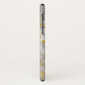 Coques Case-Mate iPhone Élégant marbre gris Monogramme Parties scintillant (Dos/Gauche)