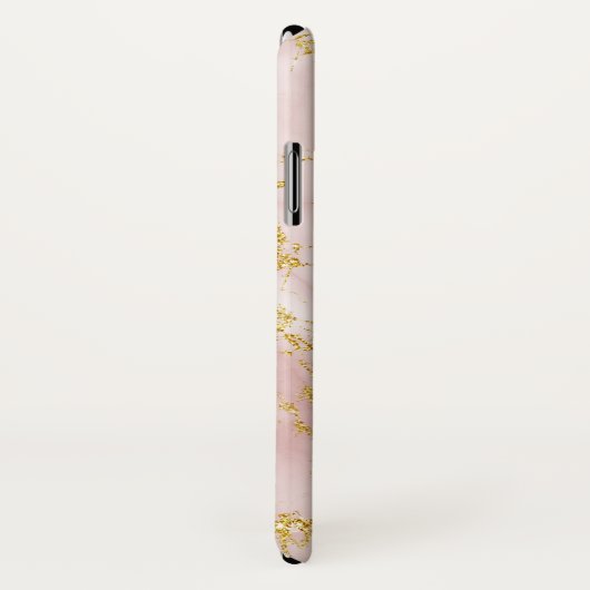 Coques Case-Mate iPhone Elégant marbre rose Monogramme Parties scintillant (Dos/Droite)