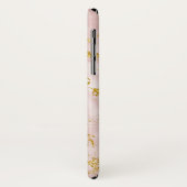 Coques Case-Mate iPhone Elégant marbre rose Monogramme Parties scintillant (Dos/Gauche)