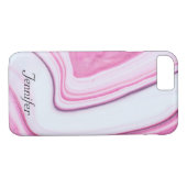Coques Case-Mate iPhone Élégant MARBRE ROSE ROPULAIRE BLANC AJOUTER VOTRE (Dos (Horizontal))
