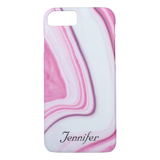 Coques Case-Mate iPhone Élégant MARBRE ROSE ROPULAIRE BLANC AJOUTER VOTRE (Dos)