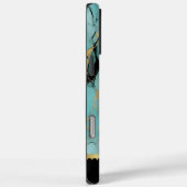 Coques Case-Mate iPhone Elégant marbre turquoise avec de superbes veines d (Verso / Droite)