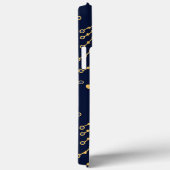 Coques Case-Mate iPhone Elégant Marine Bleu Or Noël Arbre étoile Motif (Verso / Droite)