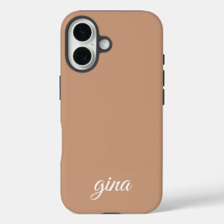 Coques iPhone 16 Élégant Marron Tendance Personnaliser