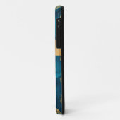 Coques Case-Mate iPhone Élégant métal Turquoise d'ananas Monogramme (Dos/Gauche)