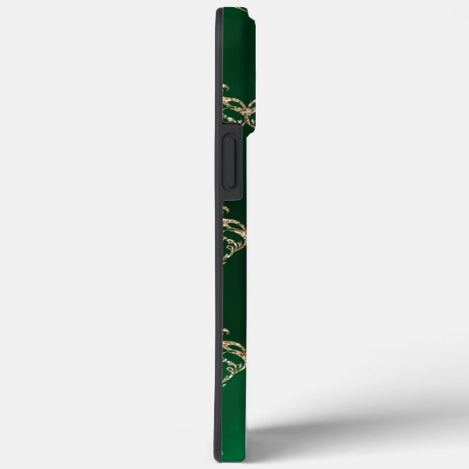 Coques Case-Mate iPhone Élégant métal vert or Damask (Verso / Droite)