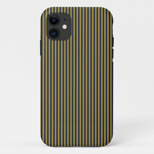 Case-Mate iPhone Case Elégant mince or et bleu marine Bleu bandes vertic