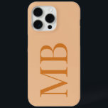 Coque iPhone 15 Pro Max Élégant minimaliste orange Monogramme initial<br><div class="desc">Élégant minimaliste orange initial coque iphone Monogramme</div>