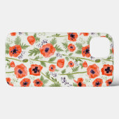 Coques Case-Mate iPhone Élégant modèle floral de pavots (Verso (horizontal))
