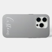 Coques Case-Mate iPhone Élégant moderne blanc Script écriture gris dégradé (Verso (horizontal))