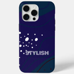 Coque iPhone 15 Pro Max Elégant & moderne bleu & blanc