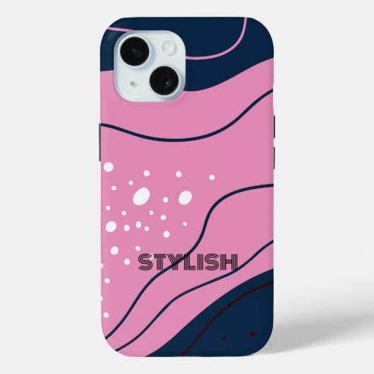 Coques Case-Mate iPhone Elégant & moderne bleu & blanc (Verso)