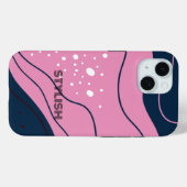 Coques Case-Mate iPhone Elégant & moderne bleu & blanc (Verso (horizontal))