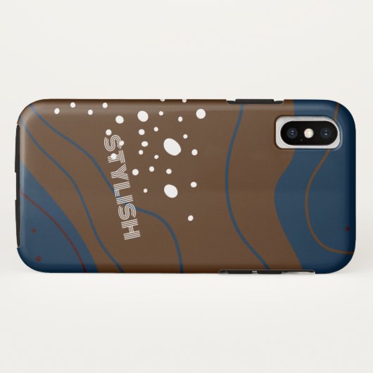 Coques Case-Mate iPhone Elégant & moderne bleu & blanc (Dos (Horizontal))