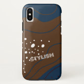 Coques Case-Mate iPhone Elégant & moderne bleu & blanc (Dos)