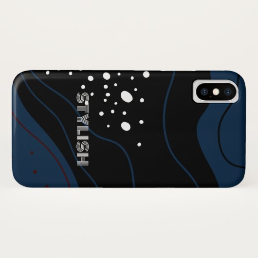 Coques Case-Mate iPhone Elégant & moderne bleu & blanc (Dos (Horizontal))