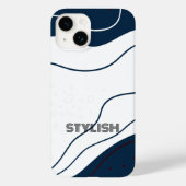 Coques Case-Mate iPhone Elégant & moderne bleu & blanc (Verso)