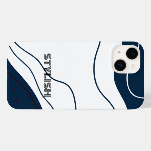 Coques Case-Mate iPhone Elégant & moderne bleu & blanc (Verso (horizontal))