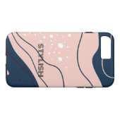 Coques Case-Mate iPhone Elégant & moderne bleu & blanc (Dos (Horizontal))