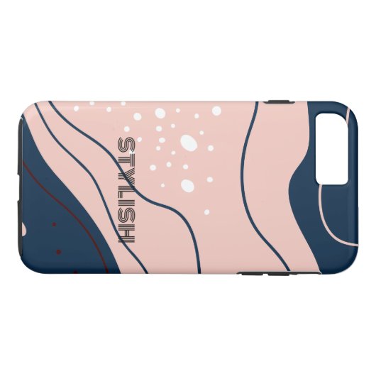 Coques Case-Mate iPhone Elégant & moderne bleu & blanc (Dos (Horizontal))