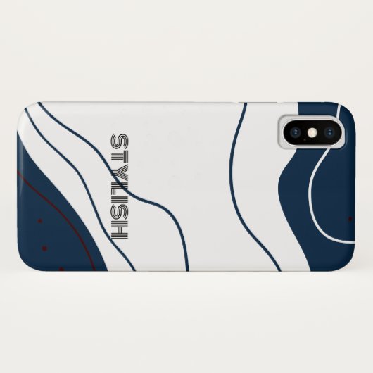 Coques Case-Mate iPhone Elégant & moderne bleu & blanc (Dos (Horizontal))