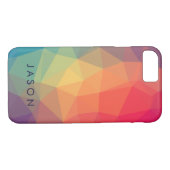 Coques Case-Mate iPhone Elégant moderne couleur polygonale ajouter votre n (Dos (Horizontal))