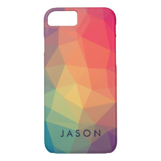 Coques Pour iPhone Elégant moderne couleur polygonale ajouter votre n