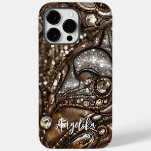 Coque Pour Pour iPhone 14 Pro Max Élégant Moderne Cuir Synthétique Abstrait Nom Pe
