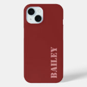 Coques Case-Mate iPhone Élégant moderne Deep Red Custom (Verso)