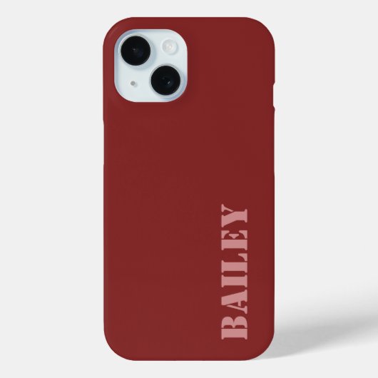 Coques Case-Mate iPhone Élégant moderne Deep Red Custom (Verso)