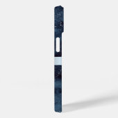 Coques Case-Mate iPhone Elégant moderne en argent Mandala Stripe Navy bleu (Verso / Droite)