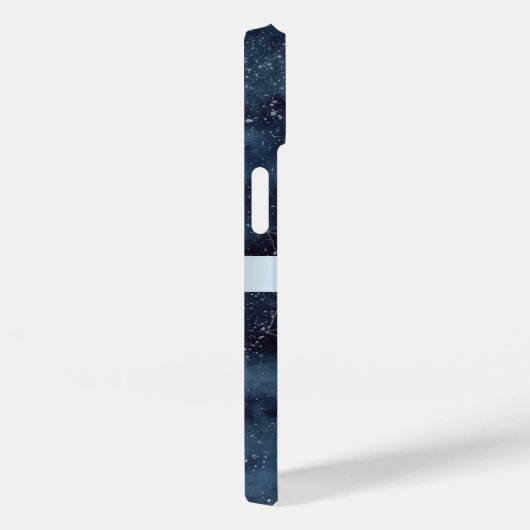 Coques Case-Mate iPhone Elégant moderne en argent Mandala Stripe Navy bleu (Verso / Droite)