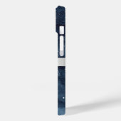 Coques Case-Mate iPhone Elégant moderne en argent Mandala Stripe Navy bleu (Verso / Gauche)