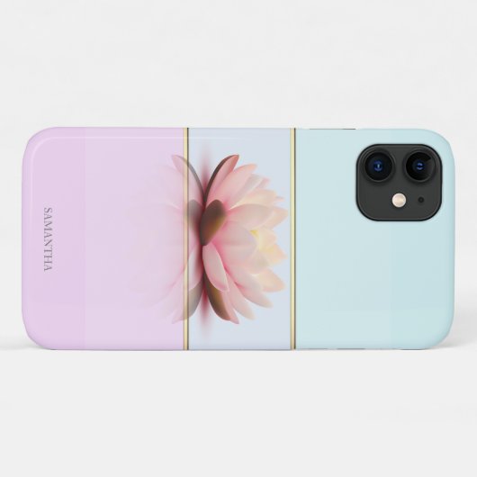 Coques Case-Mate iPhone Élégant Moderne En Grille, Ombre Lotus (Dos (Horizontal))