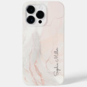 Coques Case-Mate iPhone Élégant Moderne Marbre Perle Rose Gold Avec Nom (Verso)