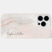 Coques Case-Mate iPhone Élégant Moderne Marbre Perle Rose Gold Avec Nom (Verso (horizontal))