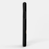 Coques Case-Mate iPhone Élégant Monogram Black Gold Nom (Dos/Droite)
