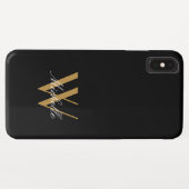 Coques Case-Mate iPhone Élégant Monogram Black Gold Simple Nom Script (Dos (Horizontal))