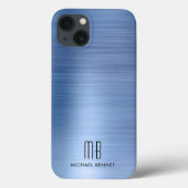 Coques Case-Mate iPhone Elegant Monogram Blue (Verso)