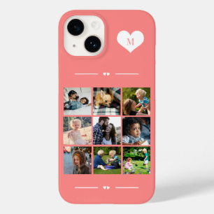 Coque Pour iPhone 14 Élégant monogramme 9 photo collage