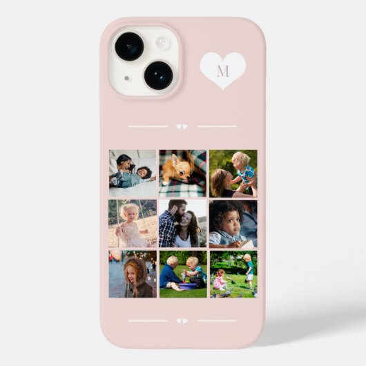 Coques Case-Mate iPhone Élégant monogramme 9 photo collage (Verso)