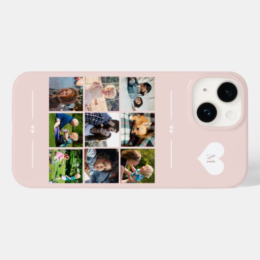 Coques Case-Mate iPhone Élégant monogramme 9 photo collage (Verso (horizontal))