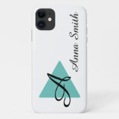 Coques Case-Mate iPhone Élégant Monogramme Abtract Design Sarcelle (Dos)